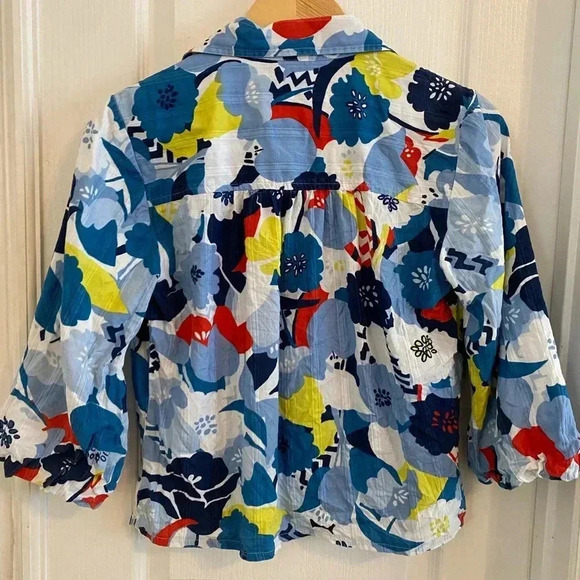 IB Diffusion Womens Floral Button Down Blouse - Picture 5 of 5